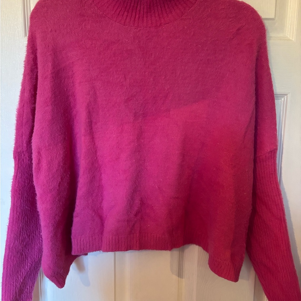 For The Republic Fuchsia Cowl Neck Sweater